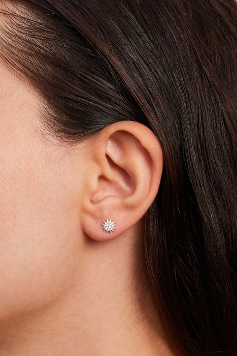 Heliophilia Silver Pendientes de Plata Esterlina 925